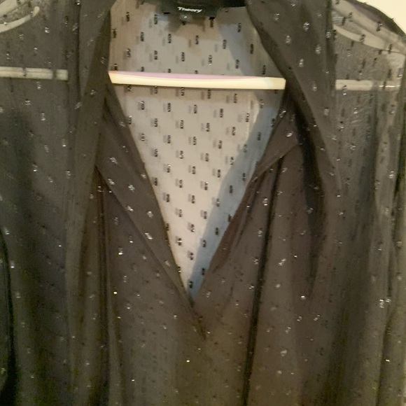 Theory silk black dress, size 8, with slip - Picture 3 of 15